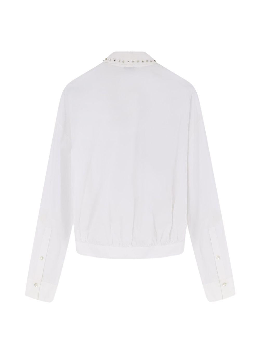 PINKO Camicia Charita in cotone bianco con applicazioni 