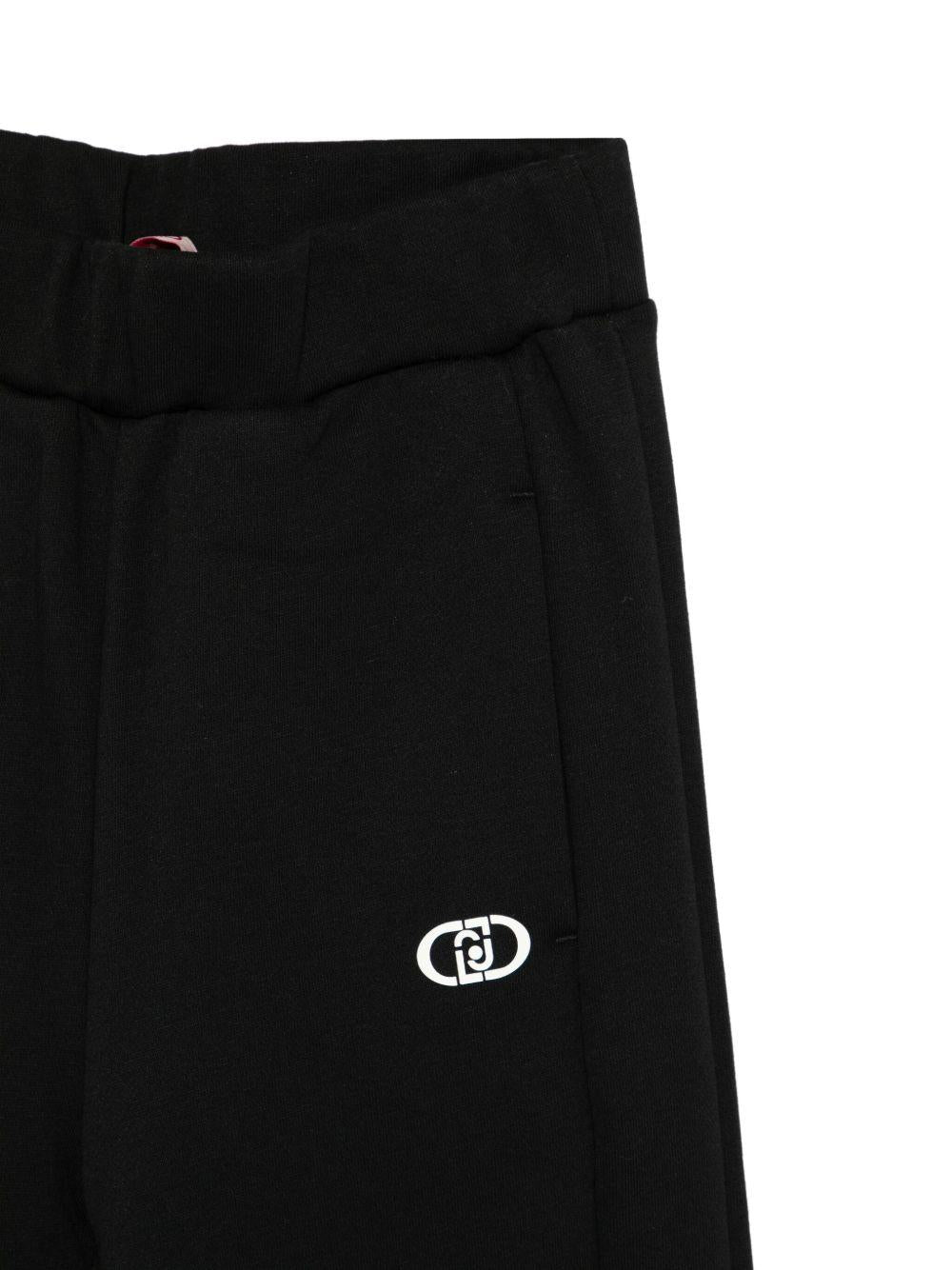 LIUJO Pantaloni sportivi neri con logo 
