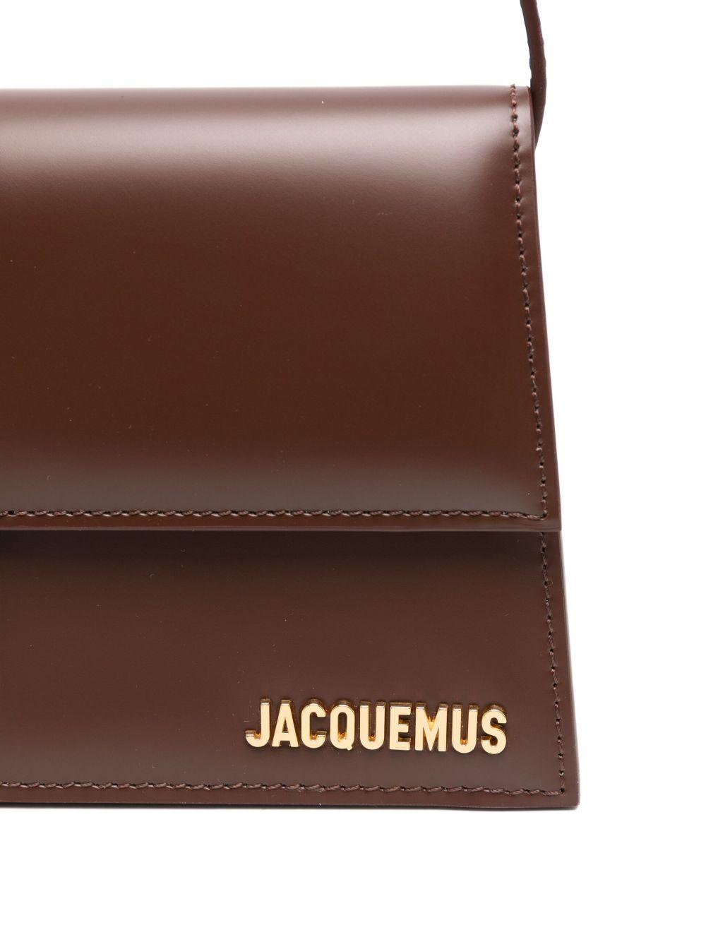 JACQUEMUS Borsa Bambino Longo a spalla in pelle marrone 