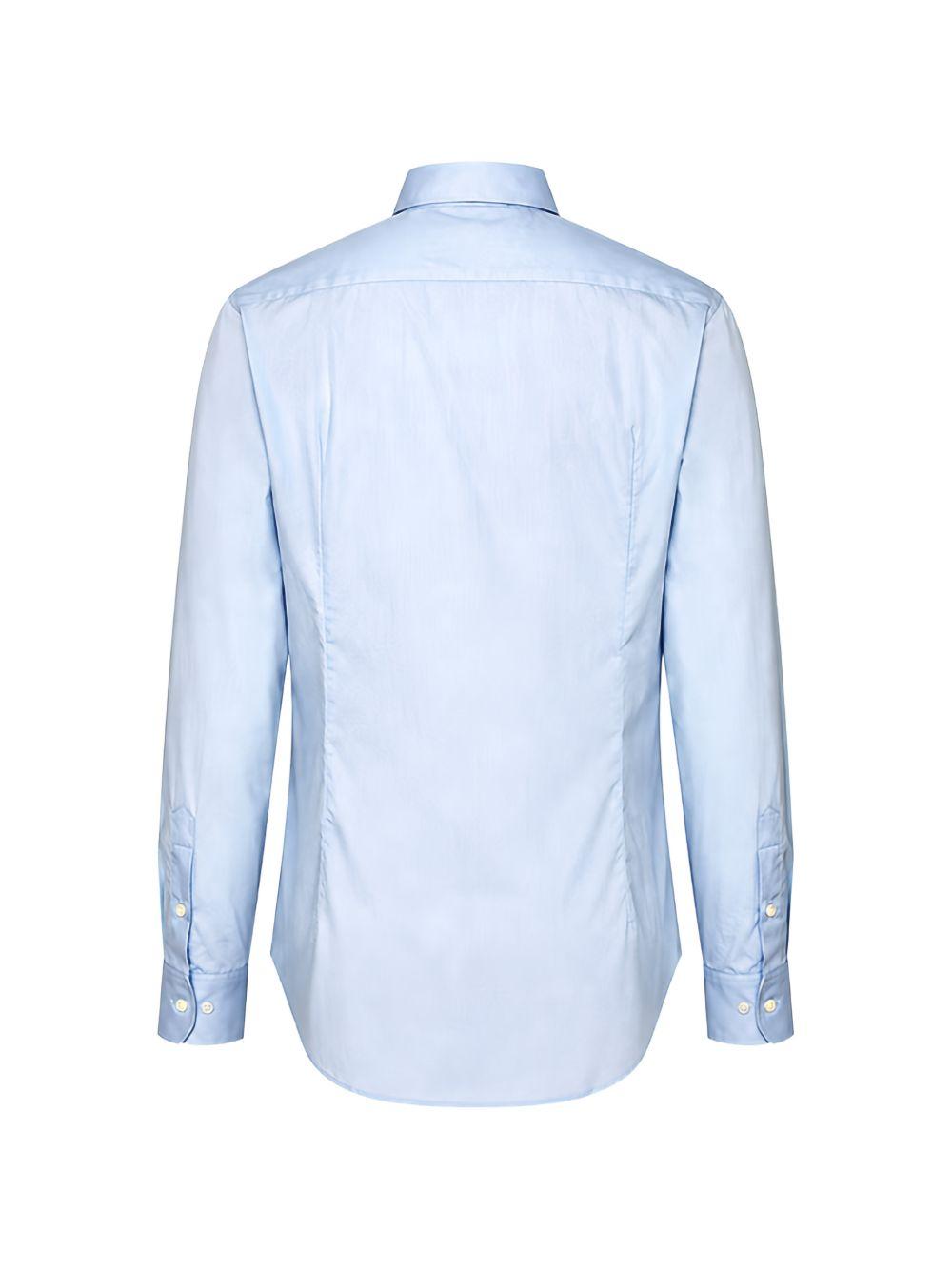 XACUS Camicia celeste a maniche lunghe con taschino 