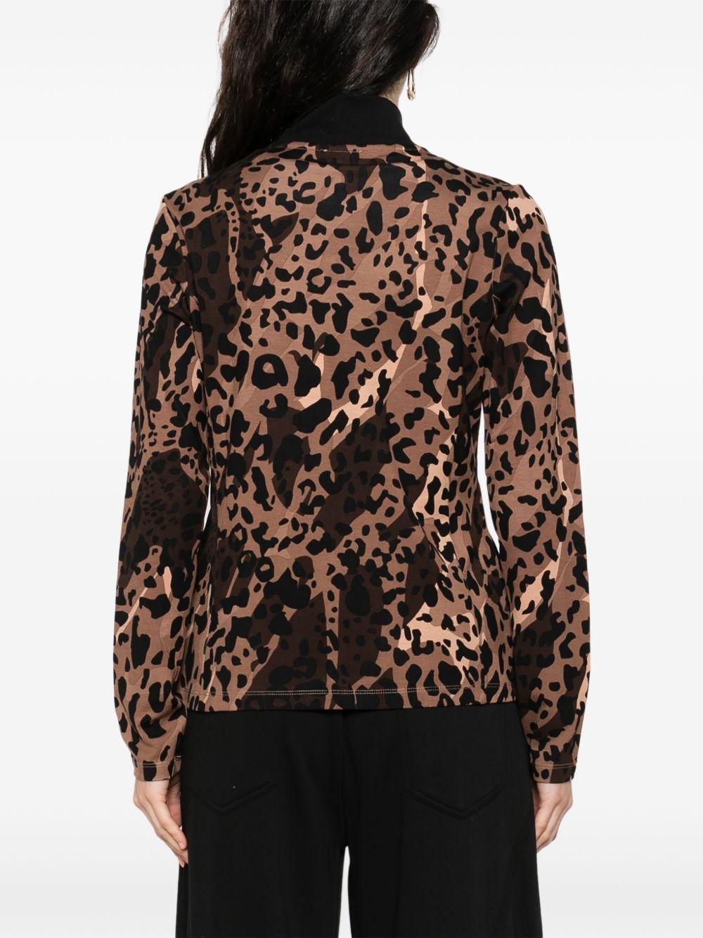 LIUJO Felpa con zip e stampa animalier 
