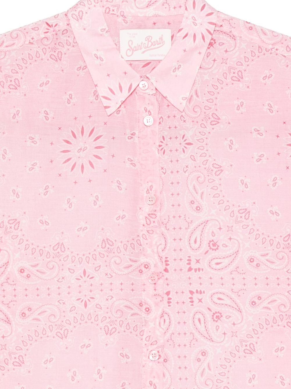 MC2 SAINT BARTH Camicia rosa Bruigitte con stampa paisley 