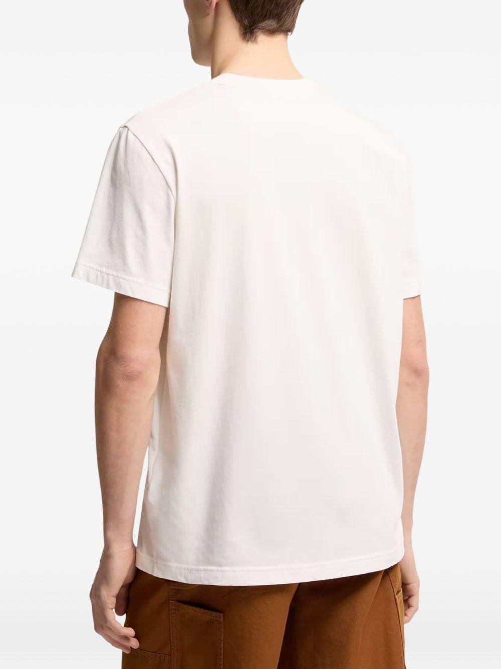 MONCLER T-shirt in cotone bianco con triplo logo 