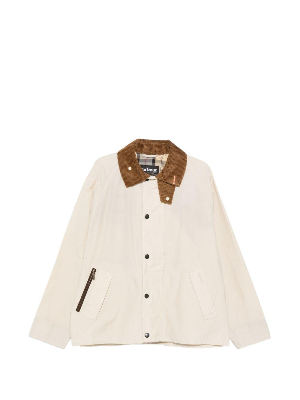 BARBOUR Giacca Icons beige con colletto in velluto a coste 