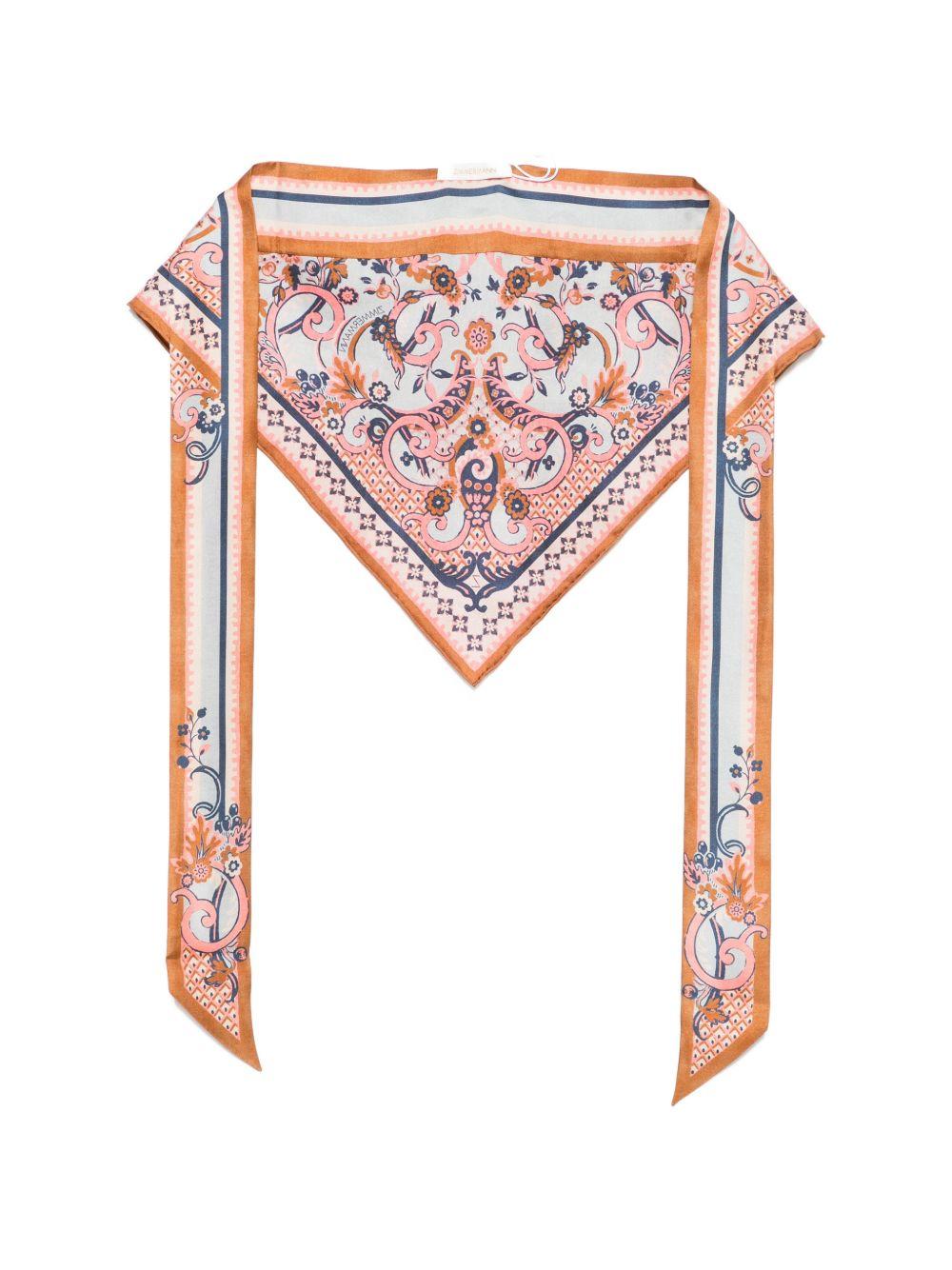 ZIMMERMANN Foulard in seta stampato Blue Paisley Floral 