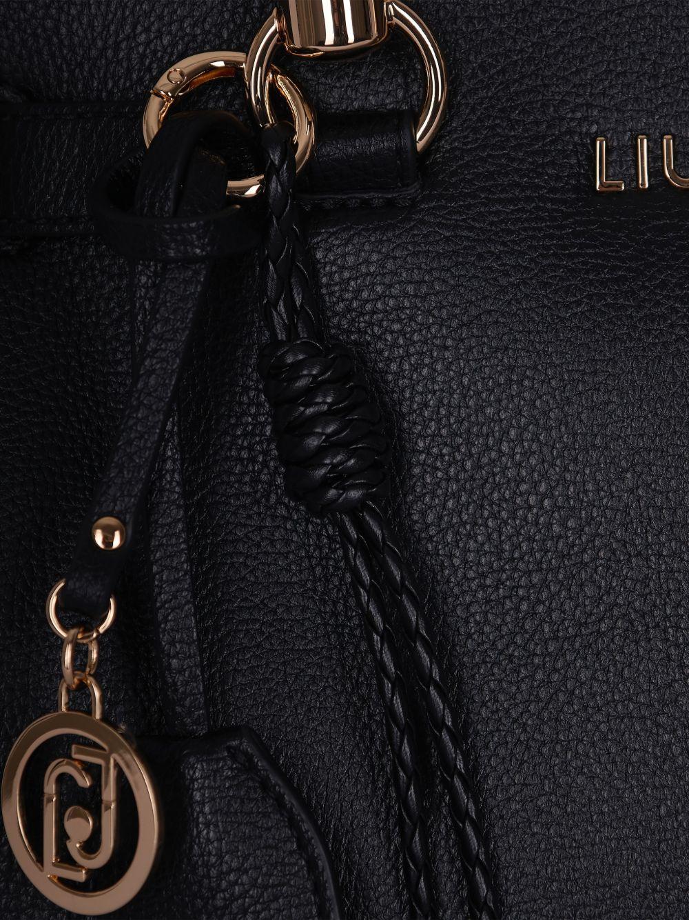 LIUJO Borsa tote nera con charms 