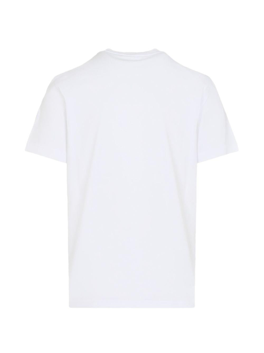 MONCLER T-shirt bianca in cotone con logo 