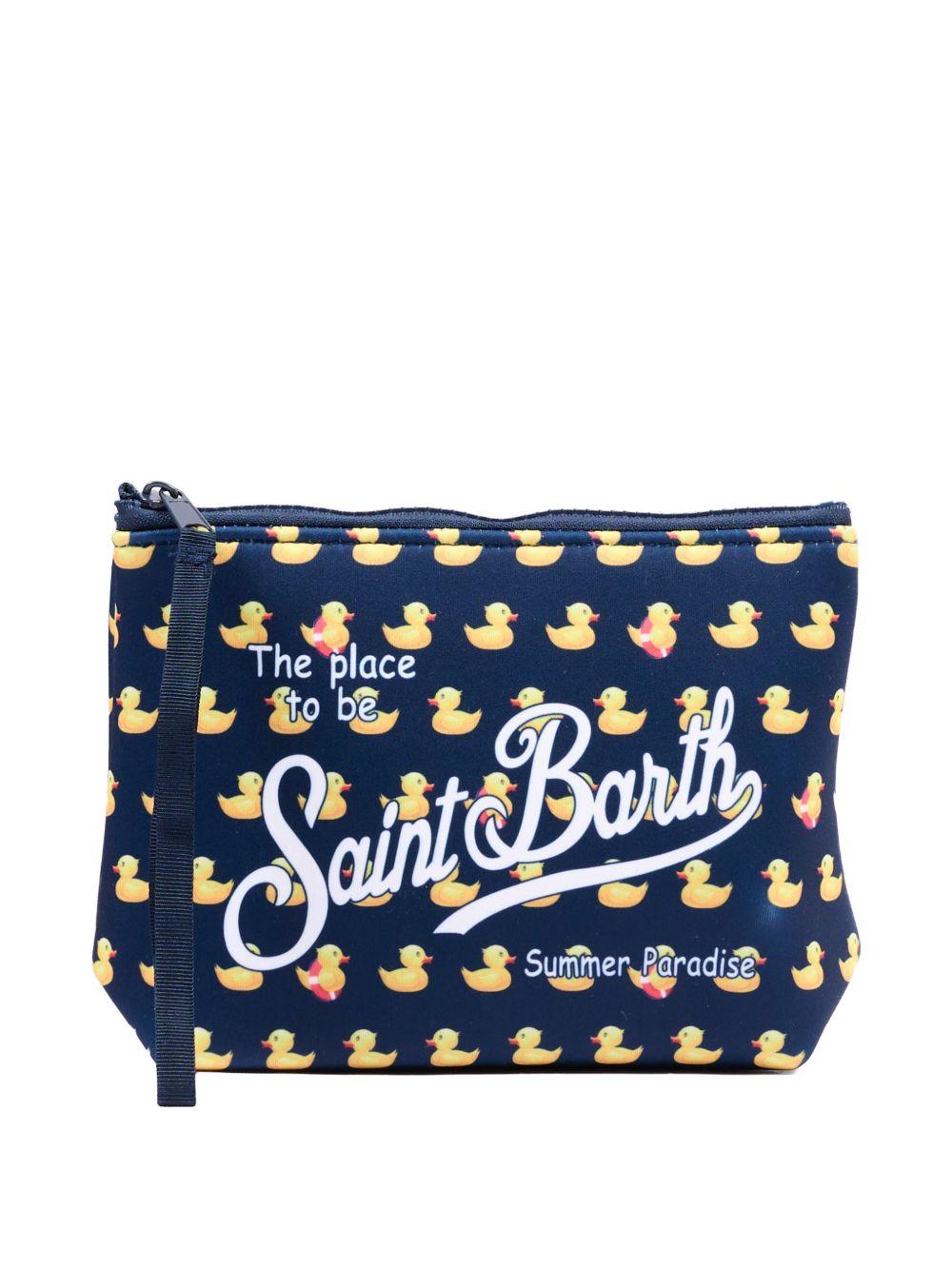 MC2 SAINT BARTH Pochette Alina blu con paperelle all-over 