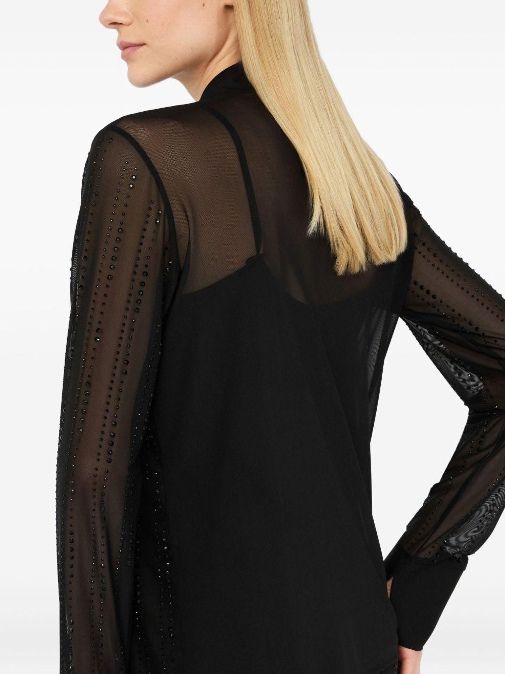 LIUJO Camicia nera con strato in tulle 