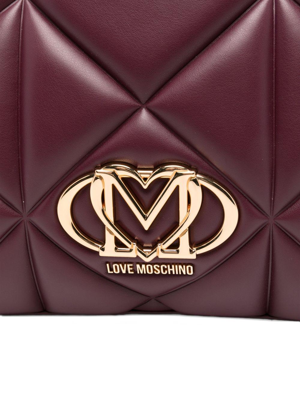 LOVE MOSCHINO Borsa a spalla trapuntata bordeaux 
