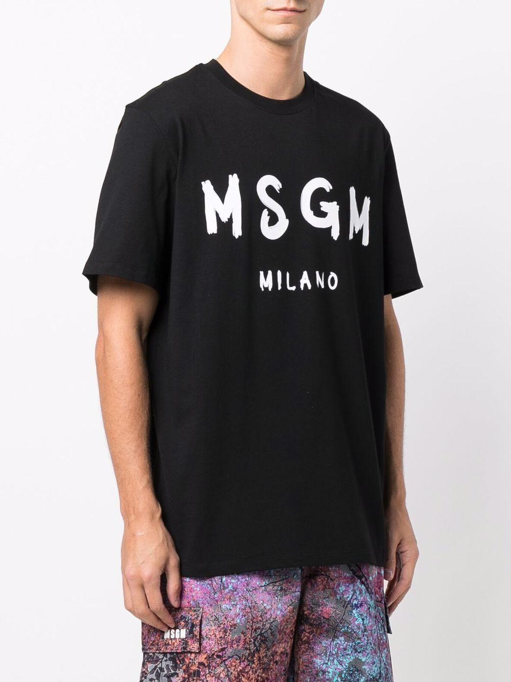 MSGM T-shirt in cotone nero con logo 
