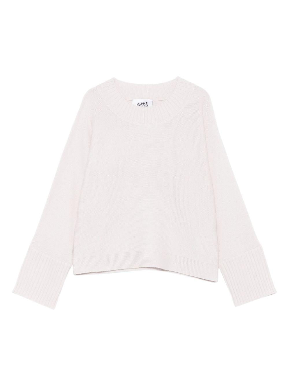 ALPHA STUDIO Maglia bianca in cashmere e lana 