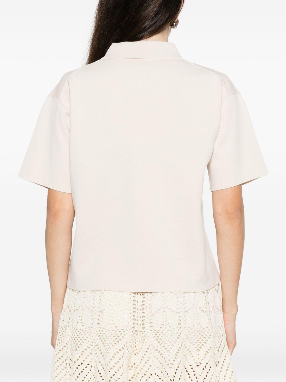 FORTE FORTE Polo in cotone elasticizzato cipria 