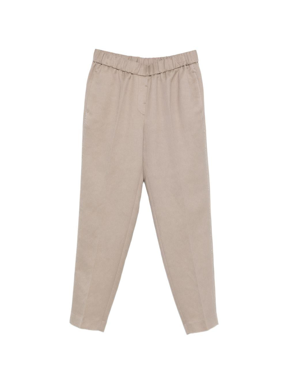 PESERICO Pantaloni marroni con elastico in vita 