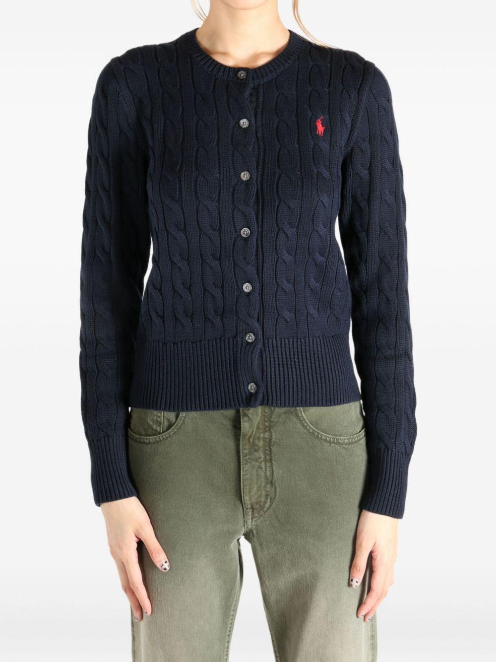 POLO RALPH LAUREN Cardigan blu navy in cotone 