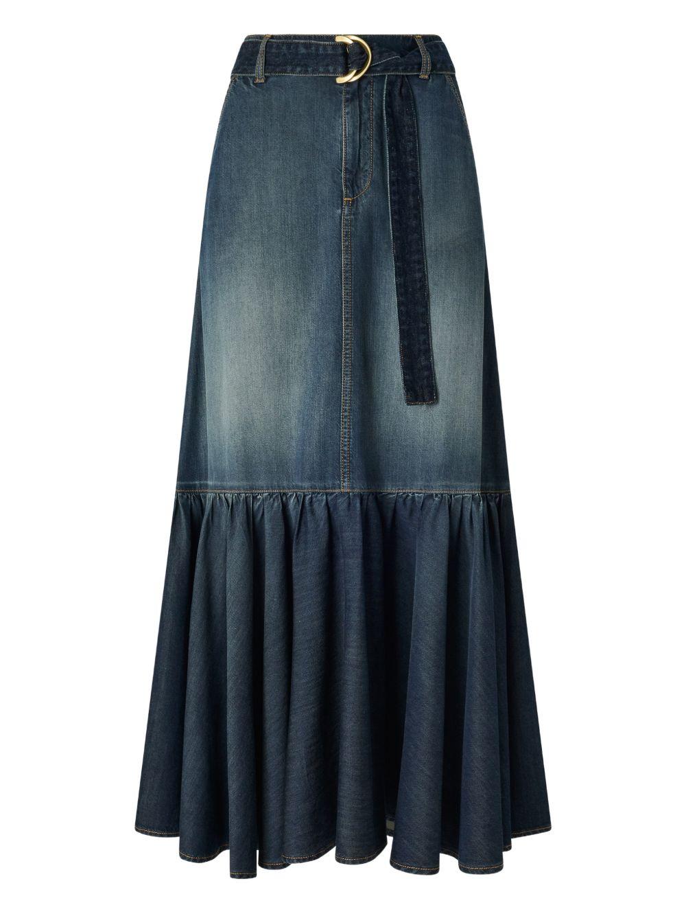 PINKO Gonna lunga Guardiano in denim con cintura 