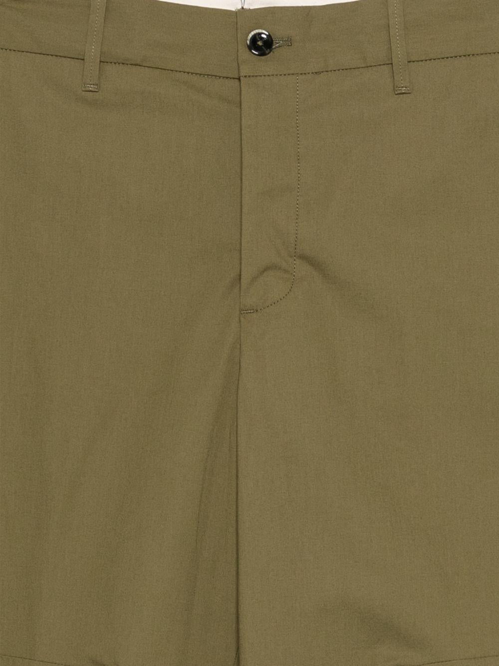 NINE IN THE MORNING Pantaloni in lana misto lino verdi 