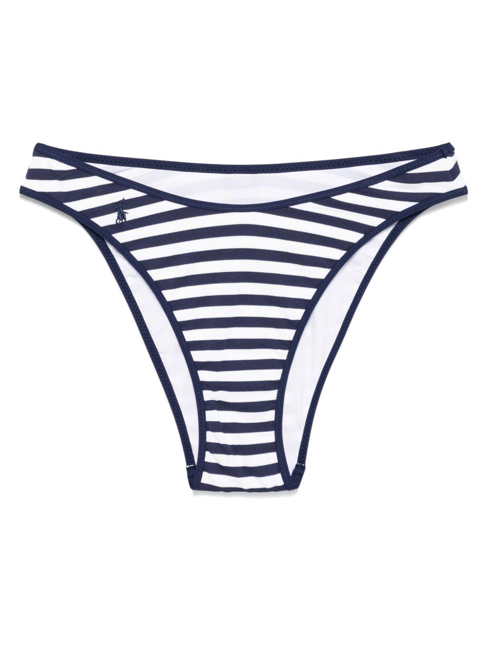 POLO RALPH LAUREN Slip bikini a righe con logo 
