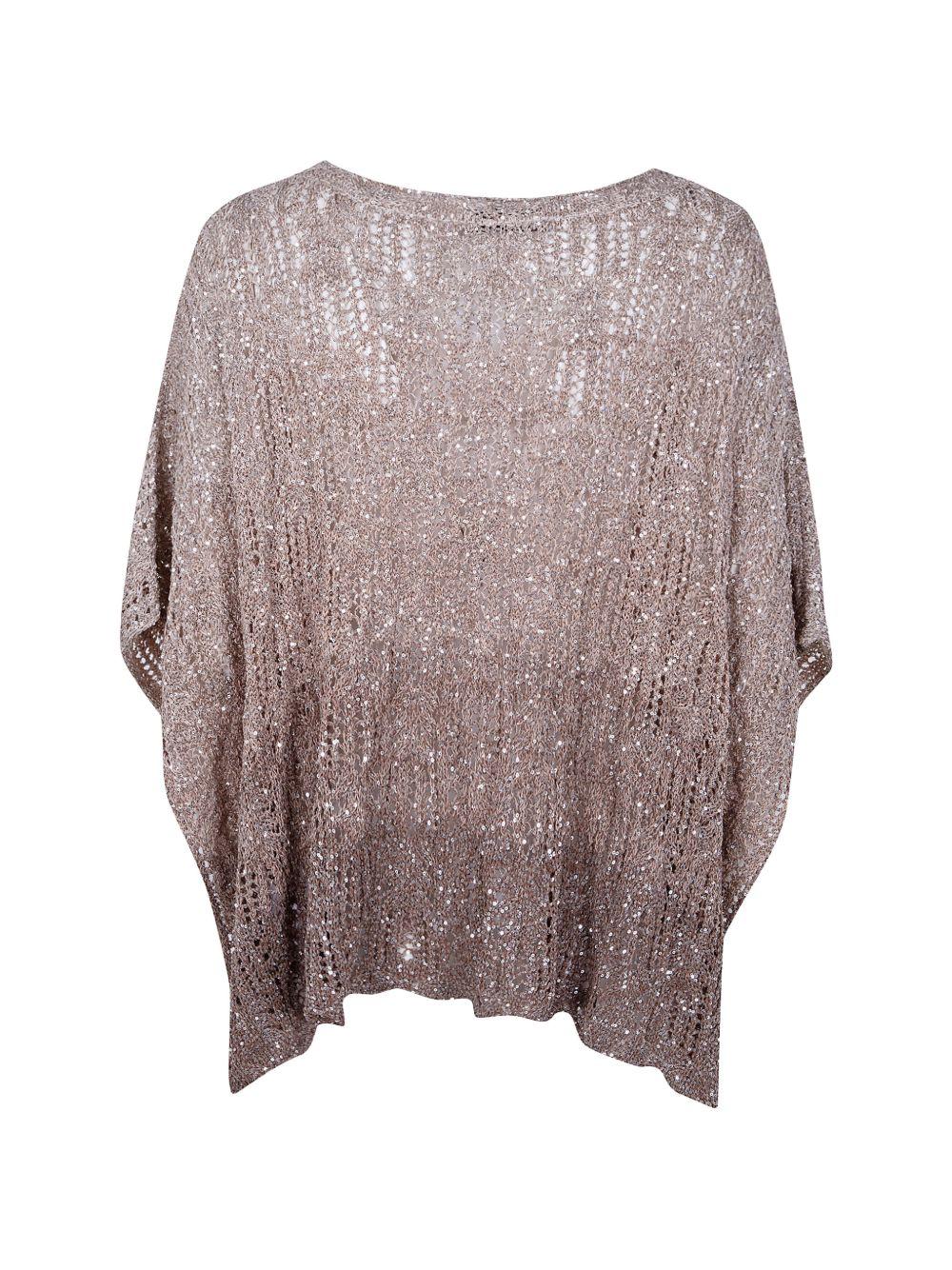 D EXTERIOR Mantella crochet con micro paillettes 