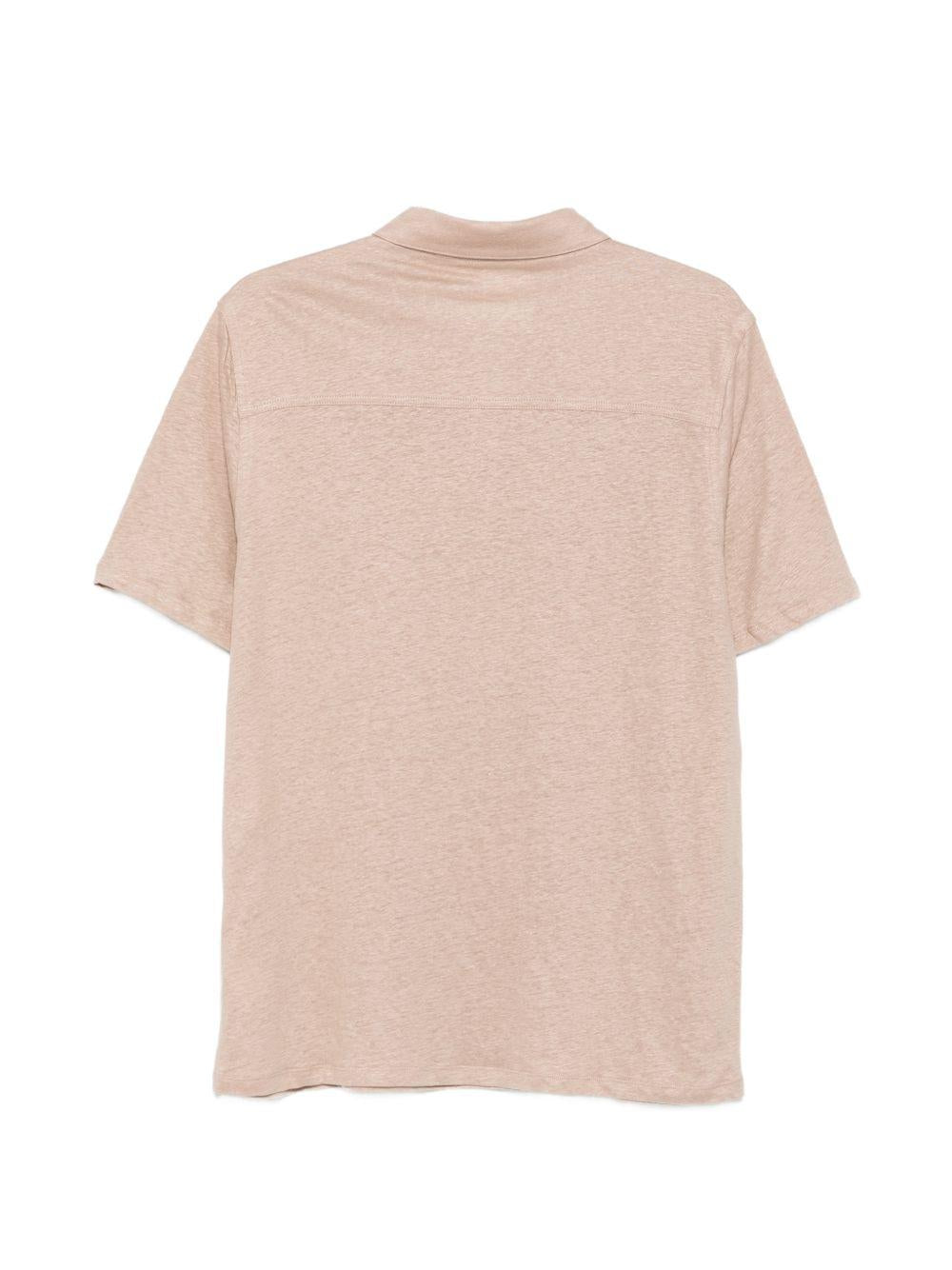 MAJESTIC FILATURES Polo in lino elasticizzato beige 
