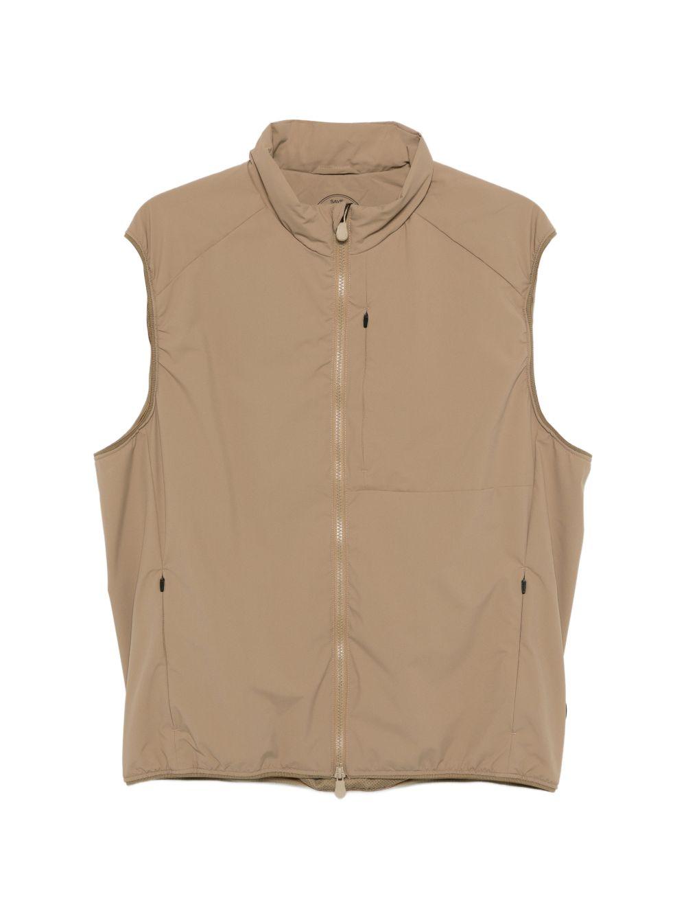 SAVE THE DUCK Gilet Joe con zip beige scuro 