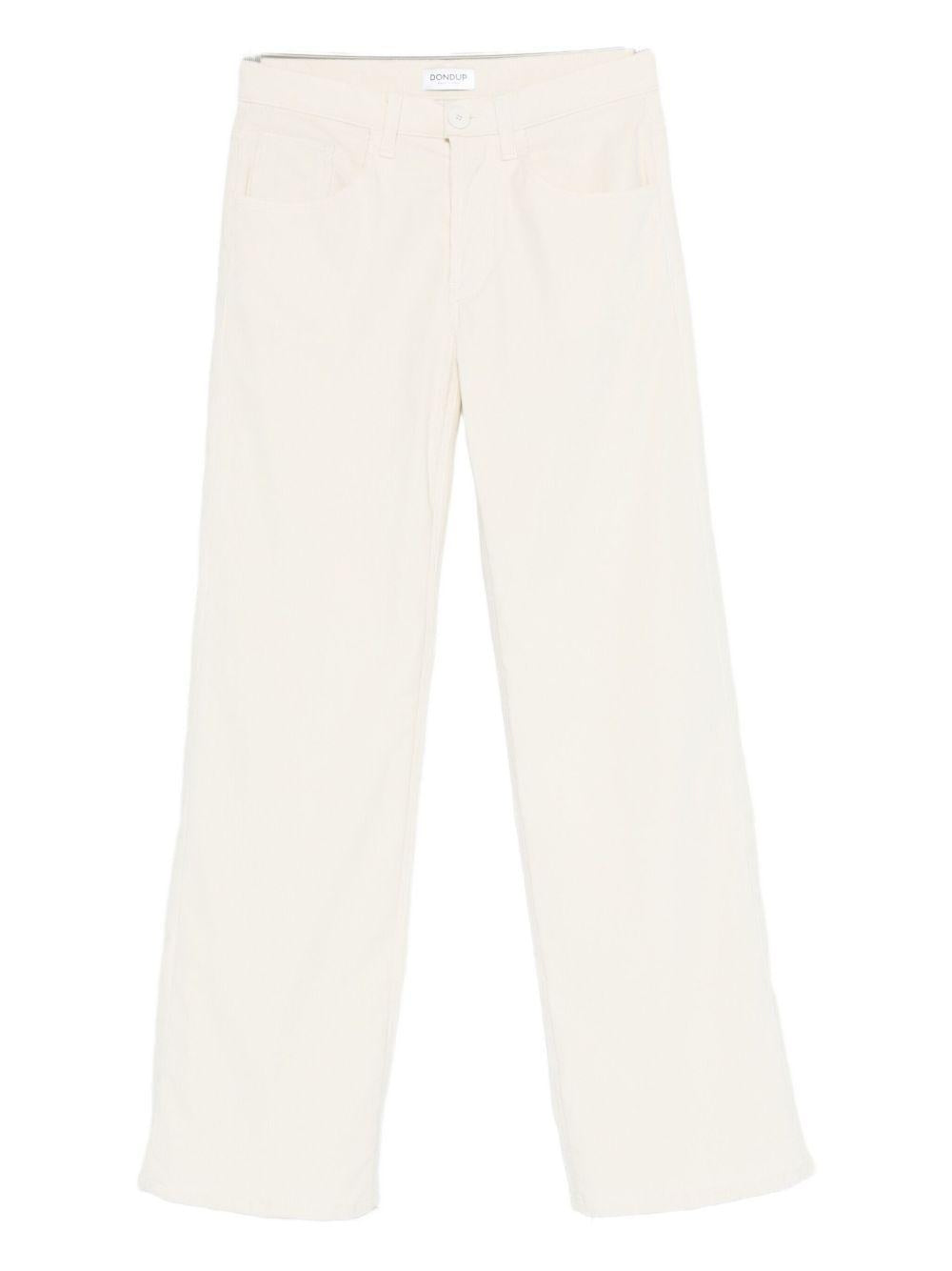 DONDUP Pantaloni bianchi a vita media 