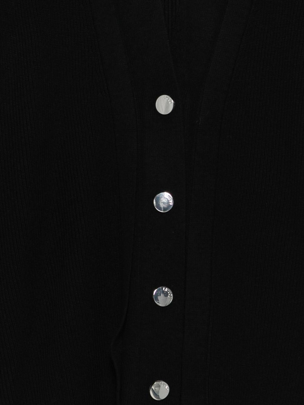 LIUJO Maglia nera a collo alto con bottoni 