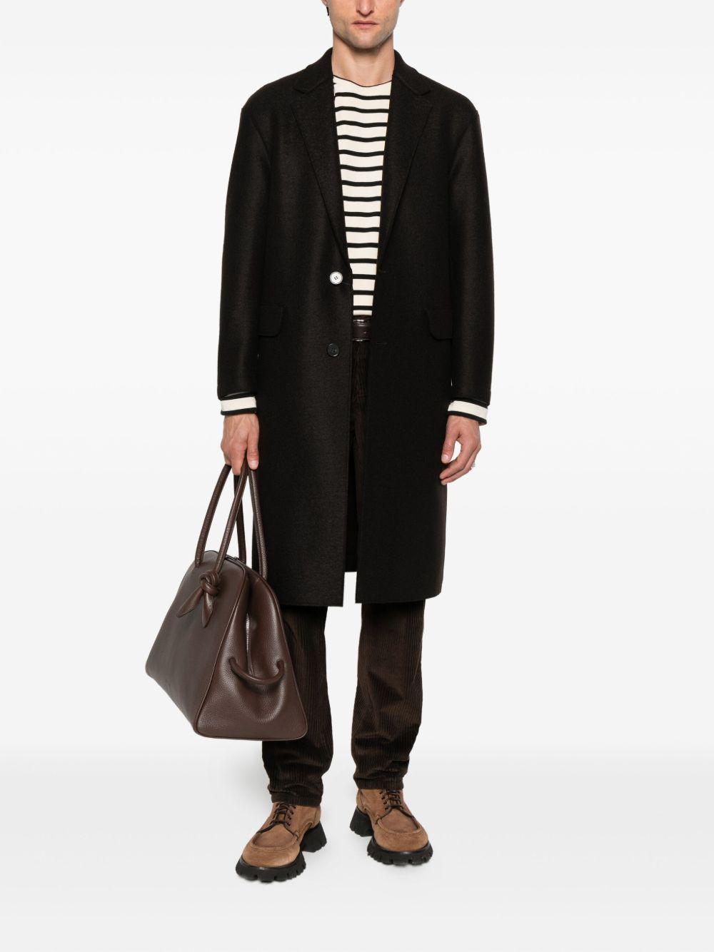 HARRIS WHARF LONDON Cappotto lungo oversize in lana marrone 