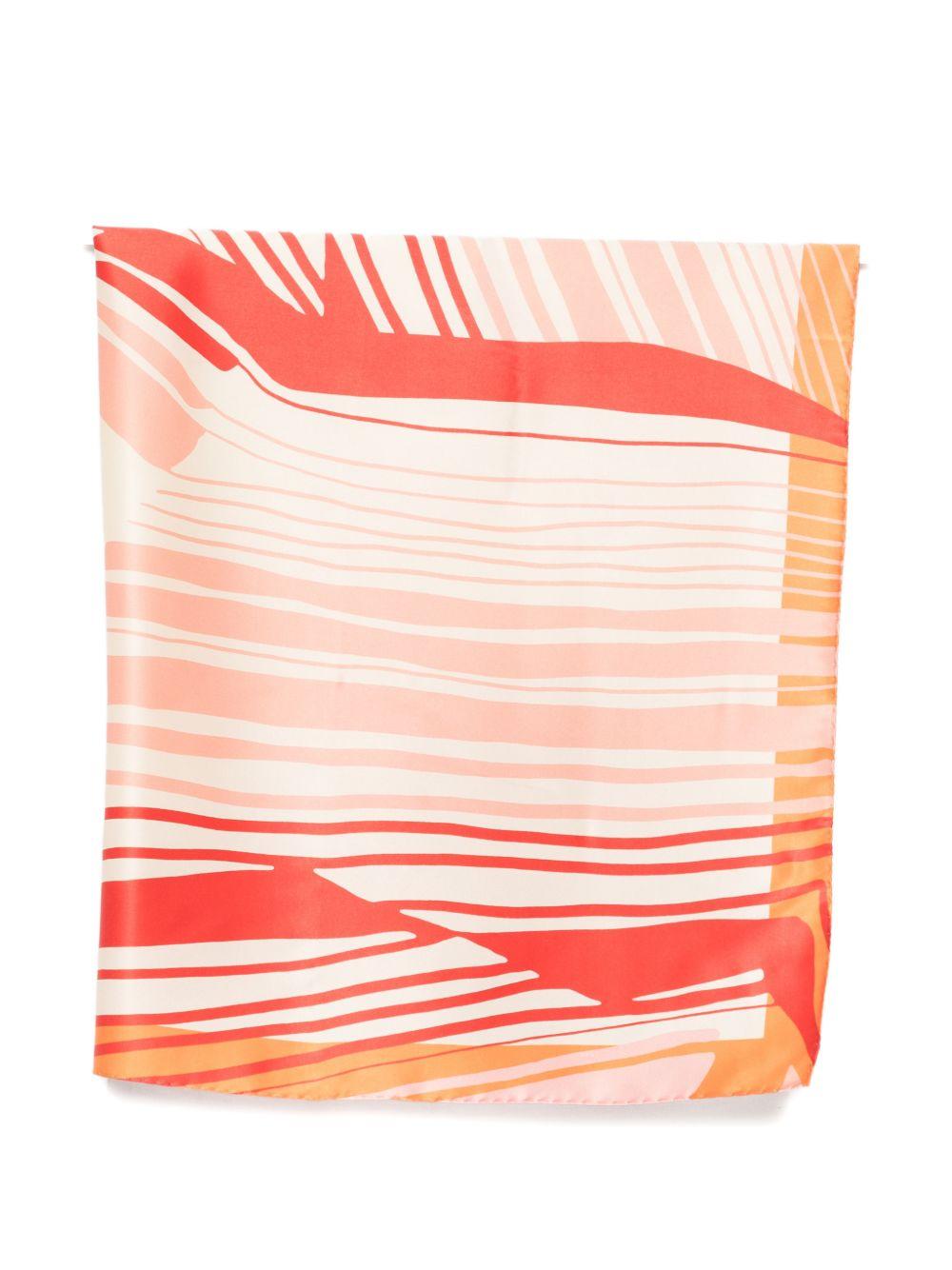 RAQUEL DINIZ Foulard con fantasia a righe arancione 