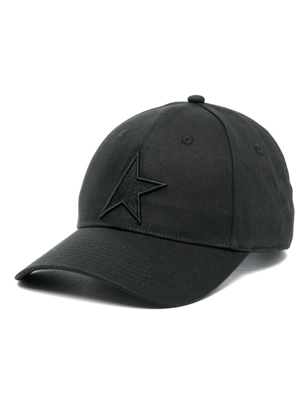 GOLDEN GOOSE Cappello da baseball nero con logo stella 