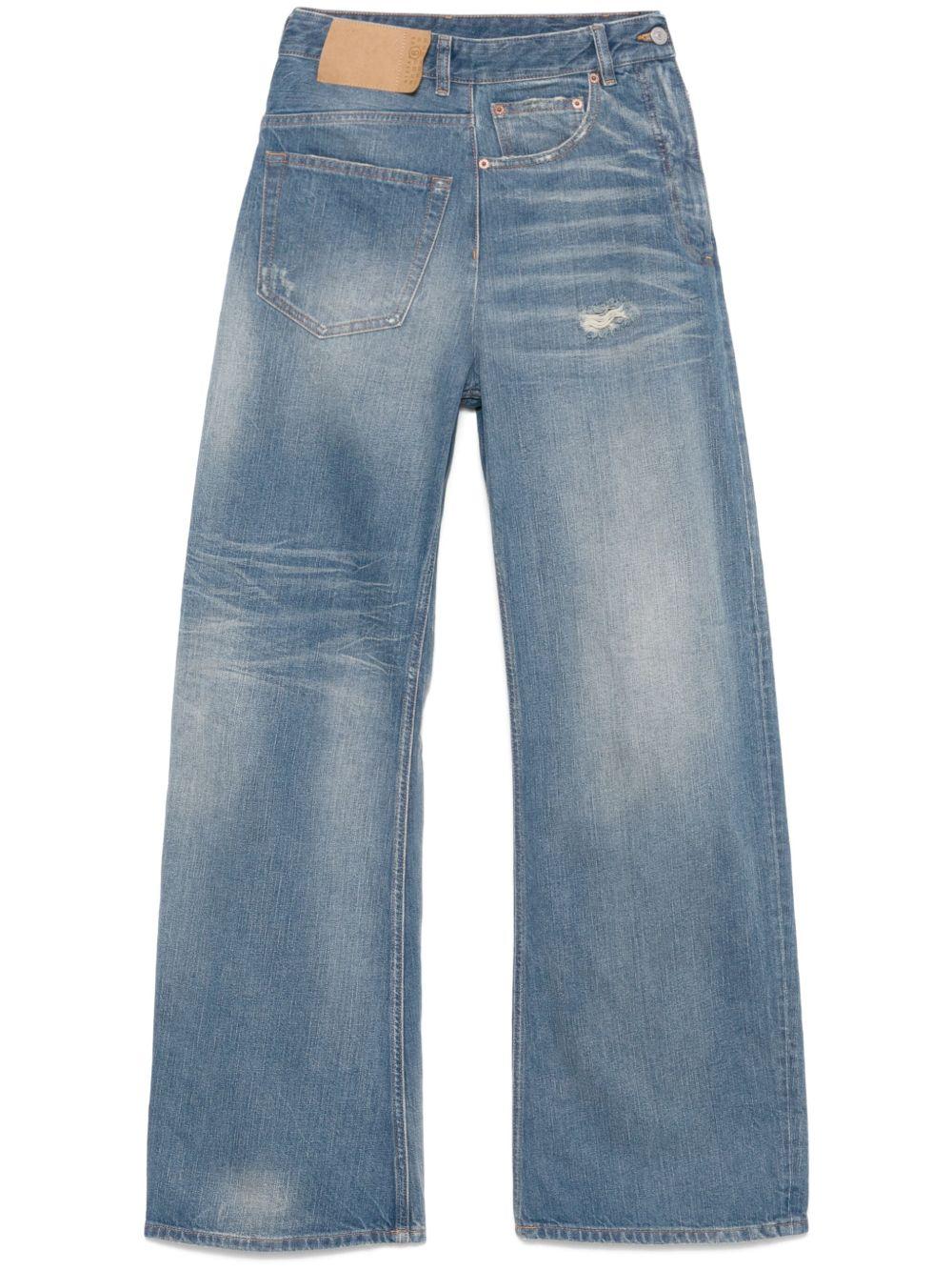 MM6 MAISON MARGIELA Jeans lunghi a gamba larga effetto wash 