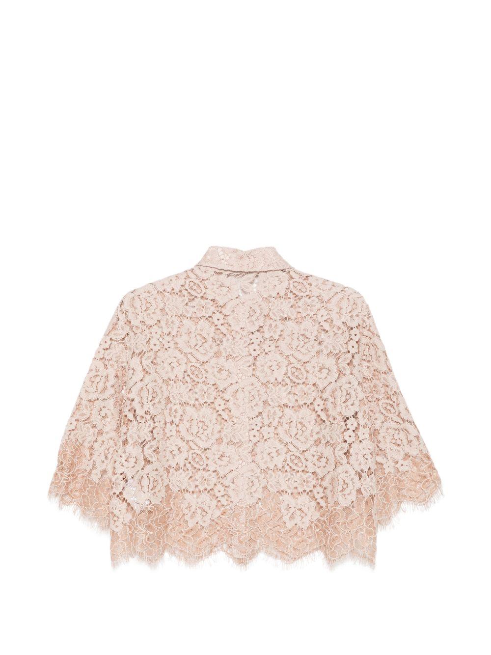 D EXTERIOR Camicia Conc con ricami in pizzo beige chiaro 