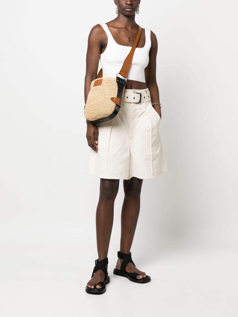 ISABEL MARANT Borsa a tracolla in rafia e pelle 
