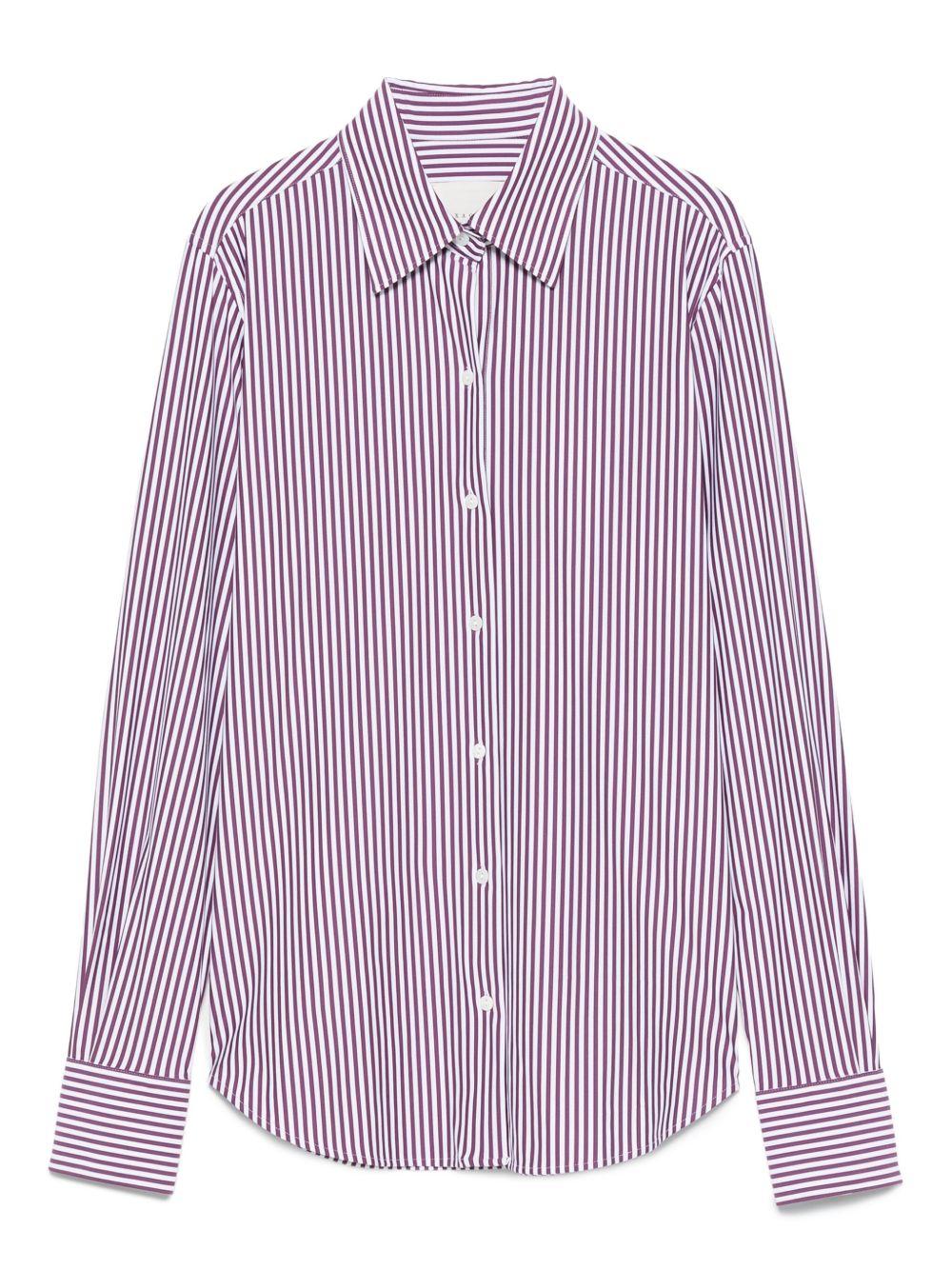 XACUS Camicia Perla a righe viola e bianco 