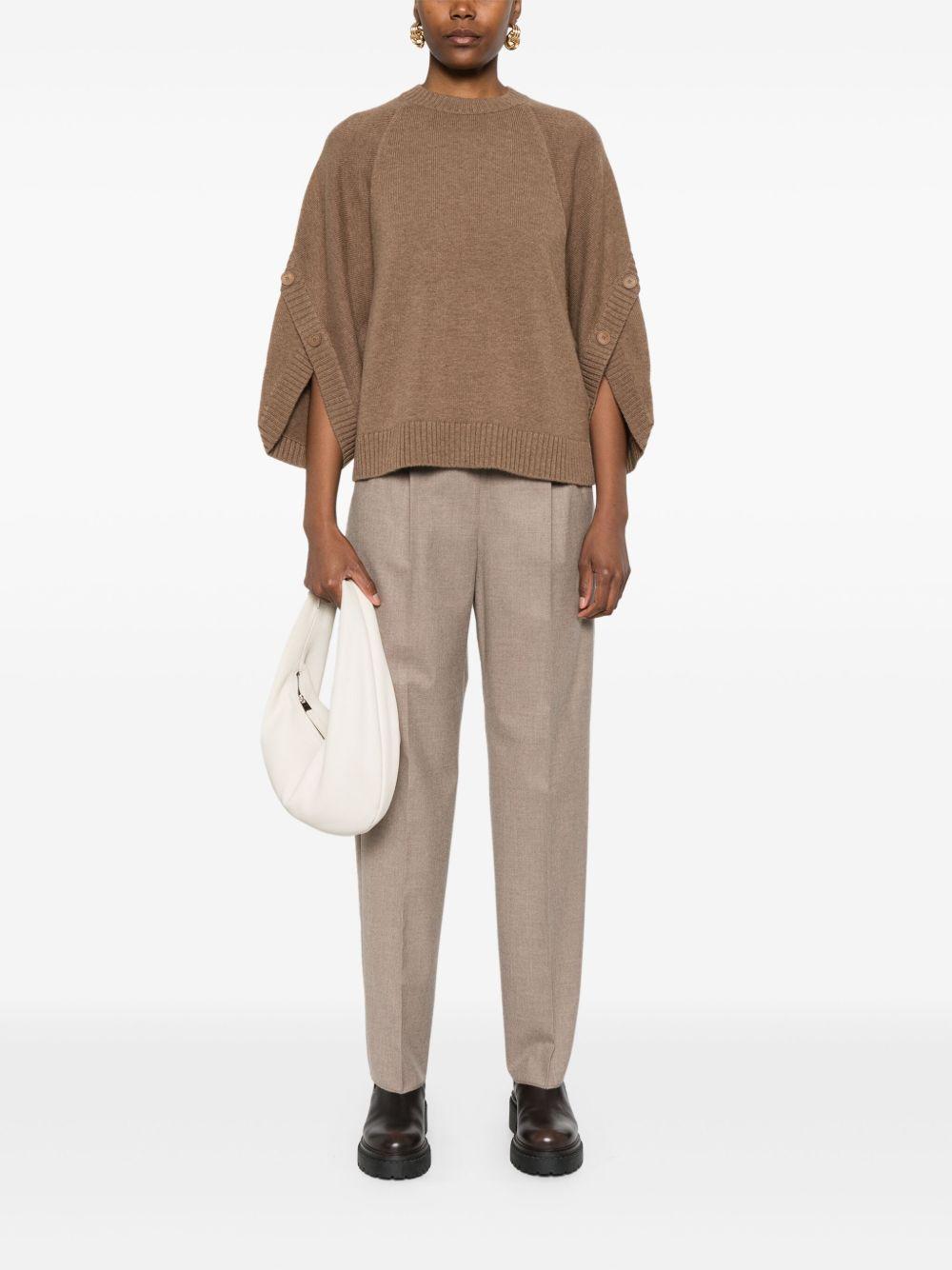 MAX MARA Maglia 'Ampex' in lana vergine color nocciola 