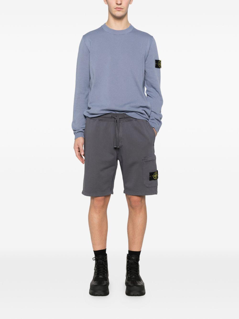 STONE ISLAND Shorts in cotone grigio con tasca 