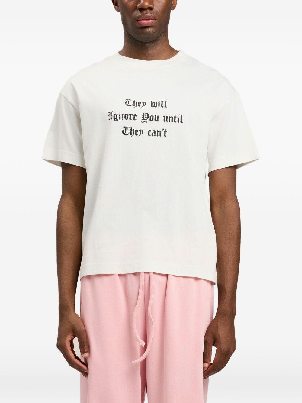 PALM ANGELS T-shirt in cotone bianco con stampa 