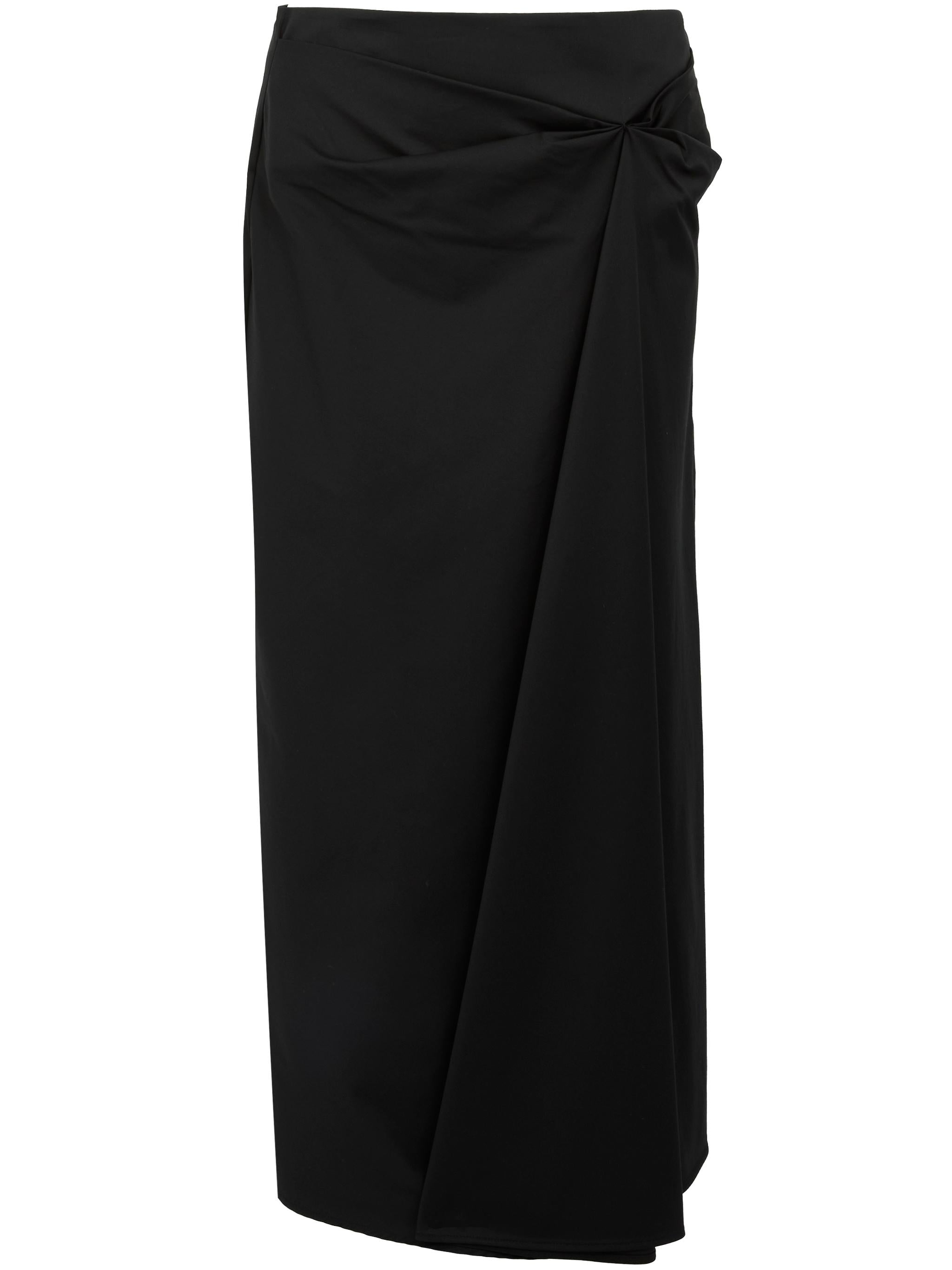 MAX MARA Gonna midi nera con drappeggio 