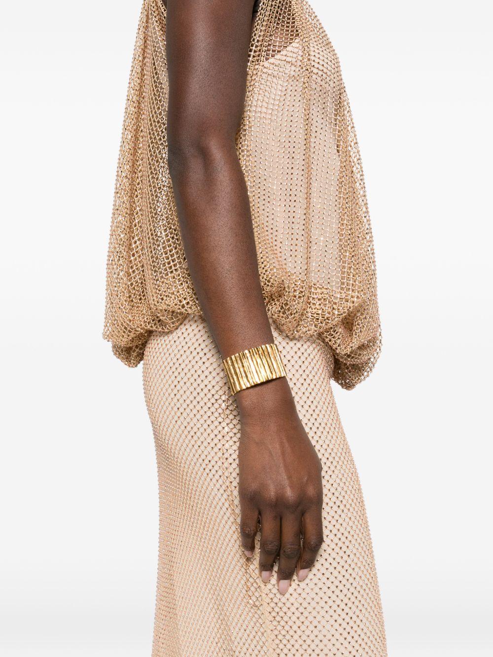 SPORTMAX Abito midi caramello con cristalli 
