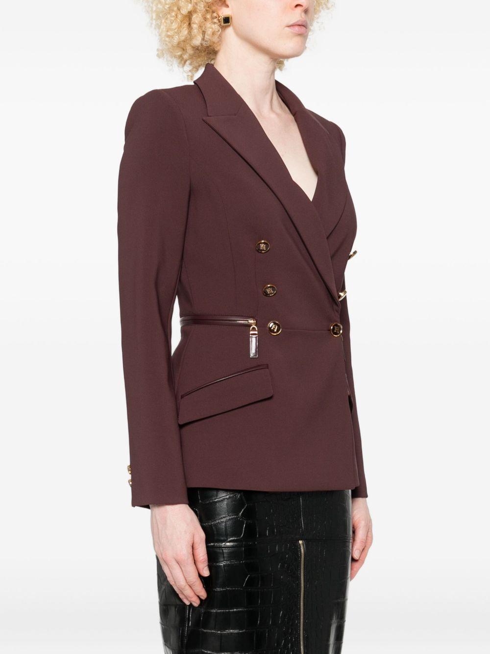 ELISABETTA FRANCHI Blazer doppiopetto in crepe bordeaux 