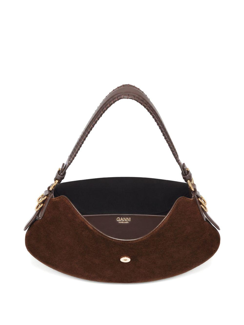 GANNI Borsa B-Kat Pelinova in suede marrone 