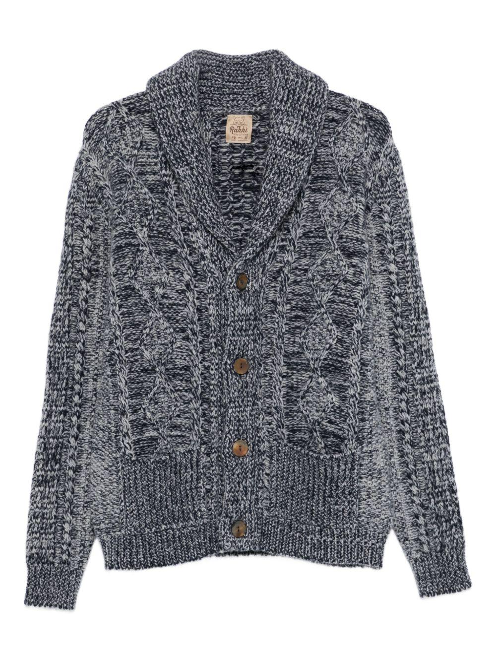 RAKKI Cardigan blu melangiato 