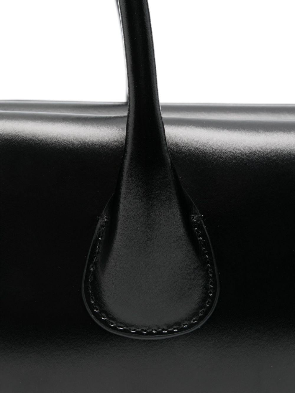 OSOI Borsa a spalla Boat Wide Mini in pelle nera 