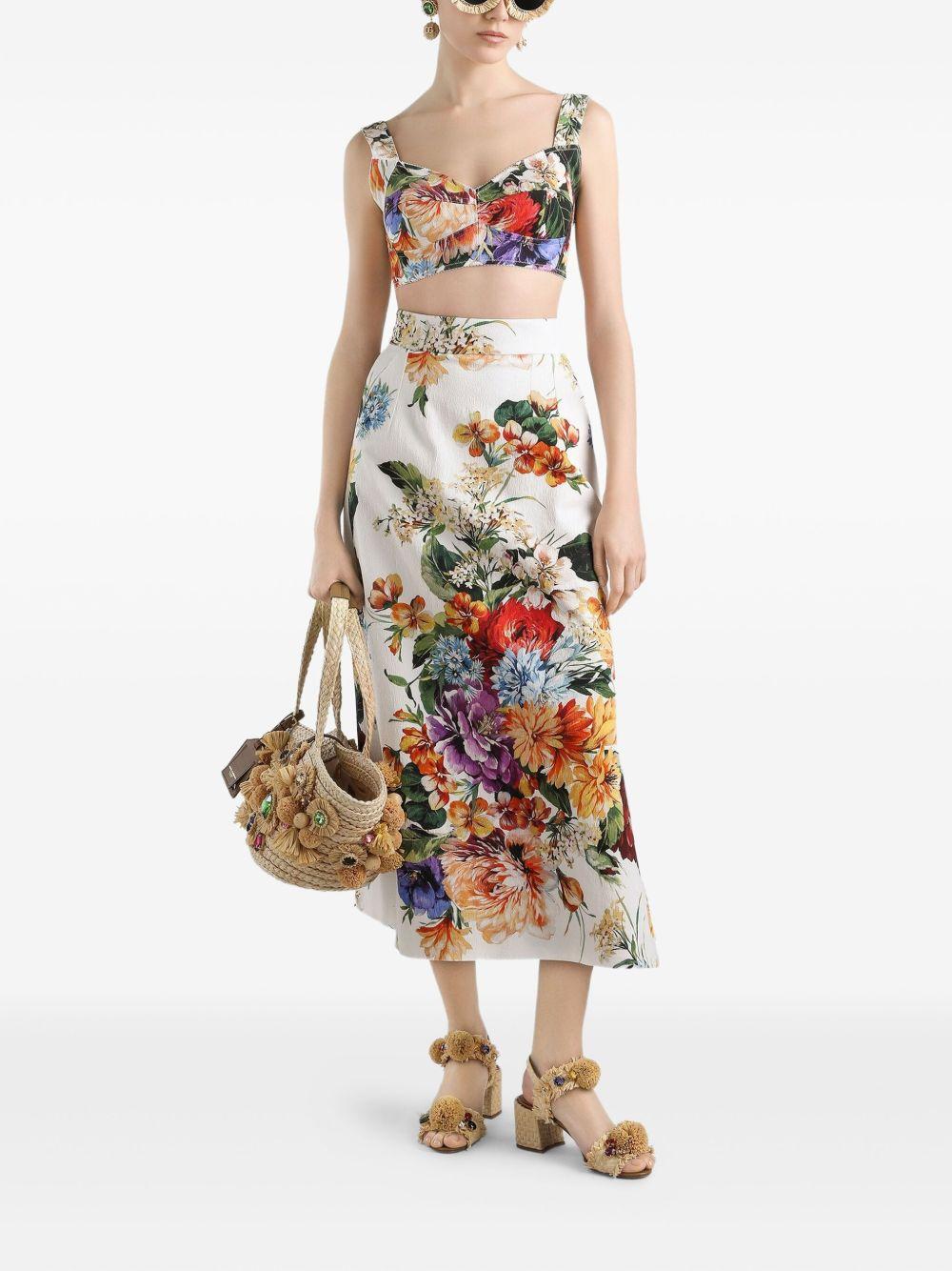 DOLCE e GABBANA Gonna con stampa bouquet fiori 