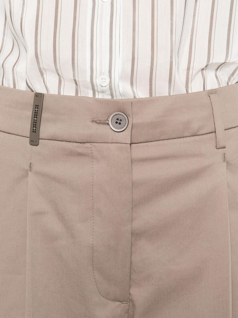 PESERICO Pantaloni beige con pinces e risvolti 