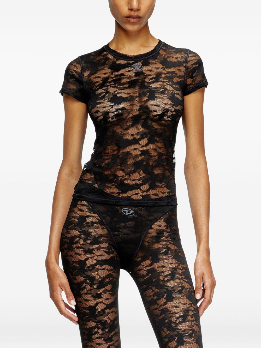 DIESEL T-shirt 'Kasia' in pizzo nero 