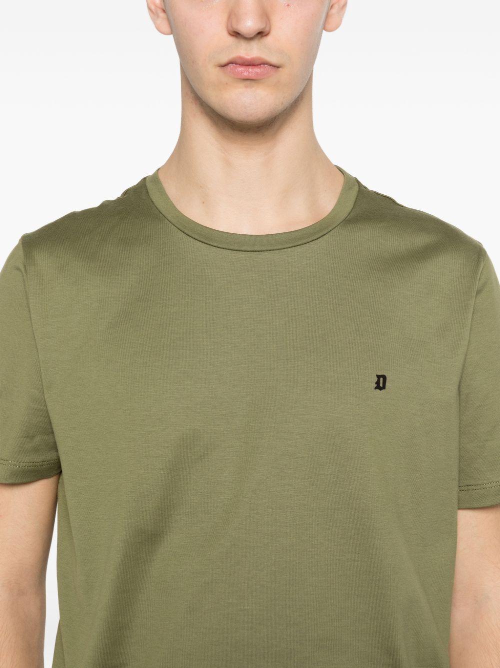 DONDUP T-shirt in cotone verde con logo 