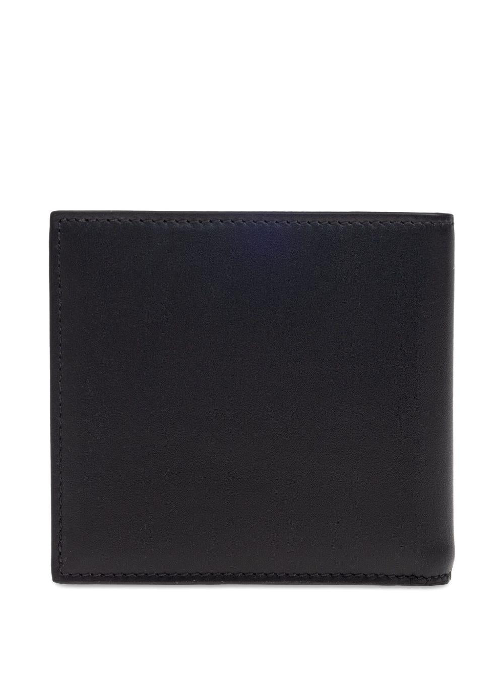 ALEXANDER McQUEEN Portafoglio bifold in pelle liscia con logo 