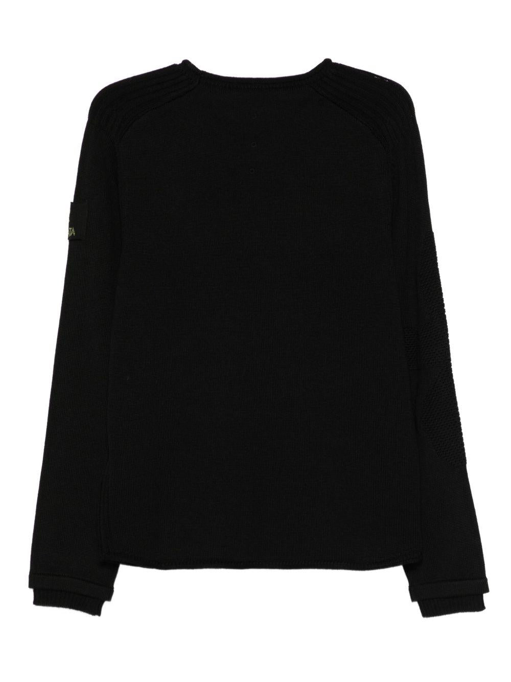 PREMIATA Maglia girocollo nera con patch 