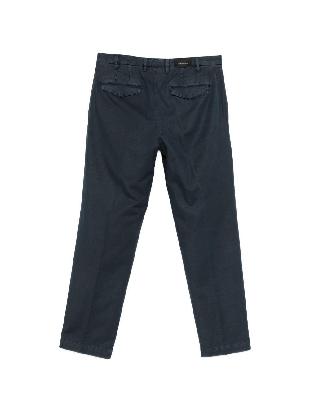 MICHAEL COAL Pantaloni lunghi blu a gamba dritta 